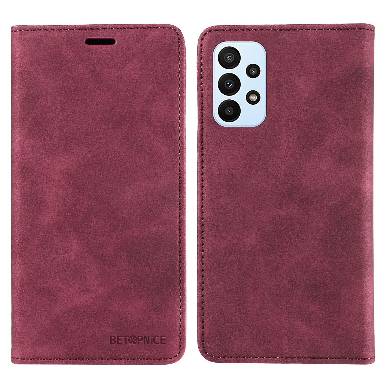 

Betopnice 003 Für Samsung Galaxy A53 5G Telefonhülle PU Lederständer Cover RFID Blocking Wallet Telefonschale - Rot, Samsung Galaxy A53 5G