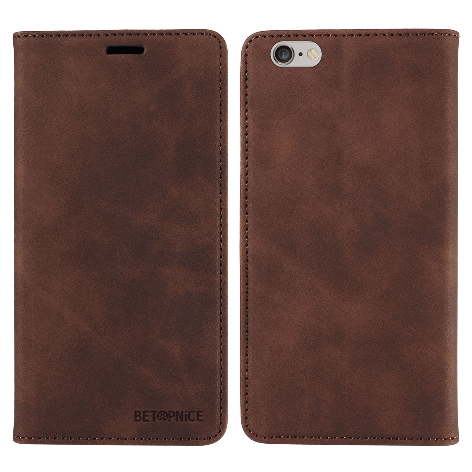 

Betopnice 003 Für Iphone 6 Plus / 7 Plus / 8 Plus / 6s Plus TPU+PU Lederstand Cover RFID Blocking Wallet Mobiltelefon Fall - Braun, iPhone 6 Plus 5.5 inch
