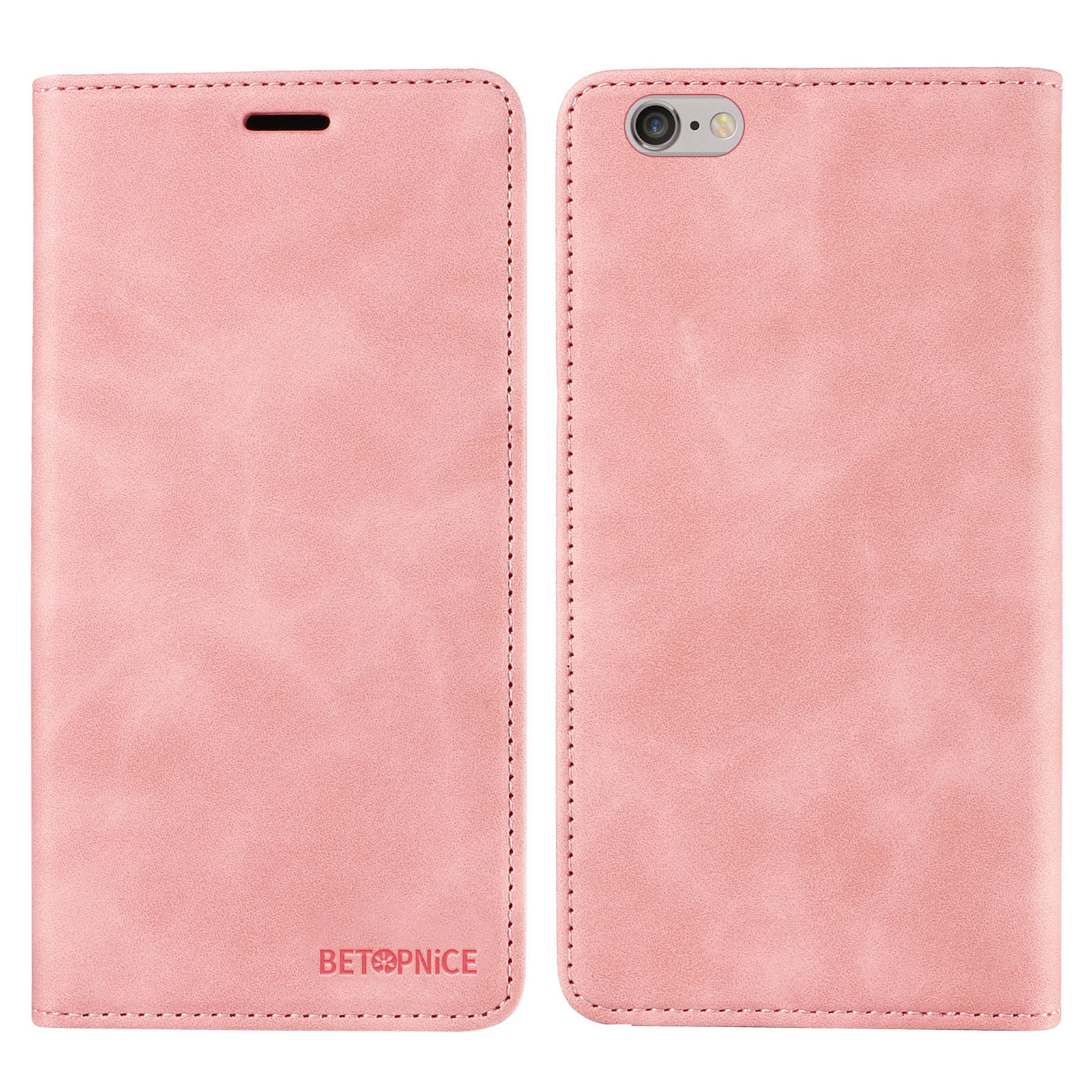 

Betopnice 003 Für Iphone 6 Plus / 7 Plus / 8 Plus / 6s Plus TPU+PU Lederstand Cover RFID Blocking Wallet Mobiltelefon Fall - Rosa, iPhone 6 Plus 5.5 inch