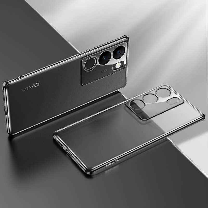 

Sulada Nature-serie Für Vivo S17 5G Matte Tpu-hülle Elektroplierendes Anti-drop-mobiltelefonabdeckung - Schwarz, vivo S17 5G