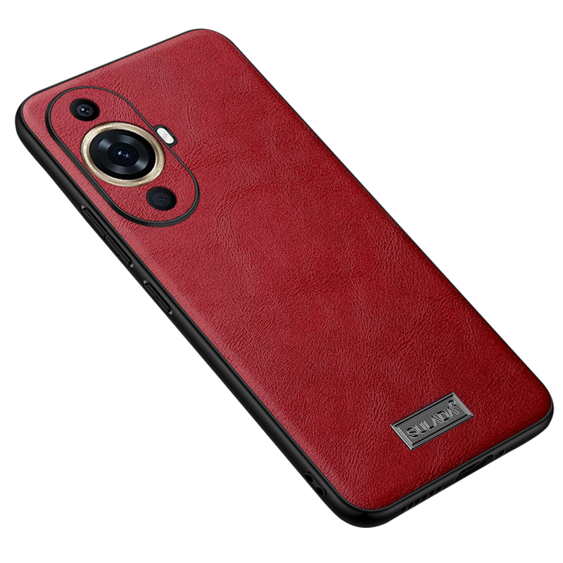 

Sulada Telefonabdeckung Für Huawei Nova 11 PU Lederbeschichtete TPU+PC Drop Resistant Hülle - Rot, Huawei nova 11