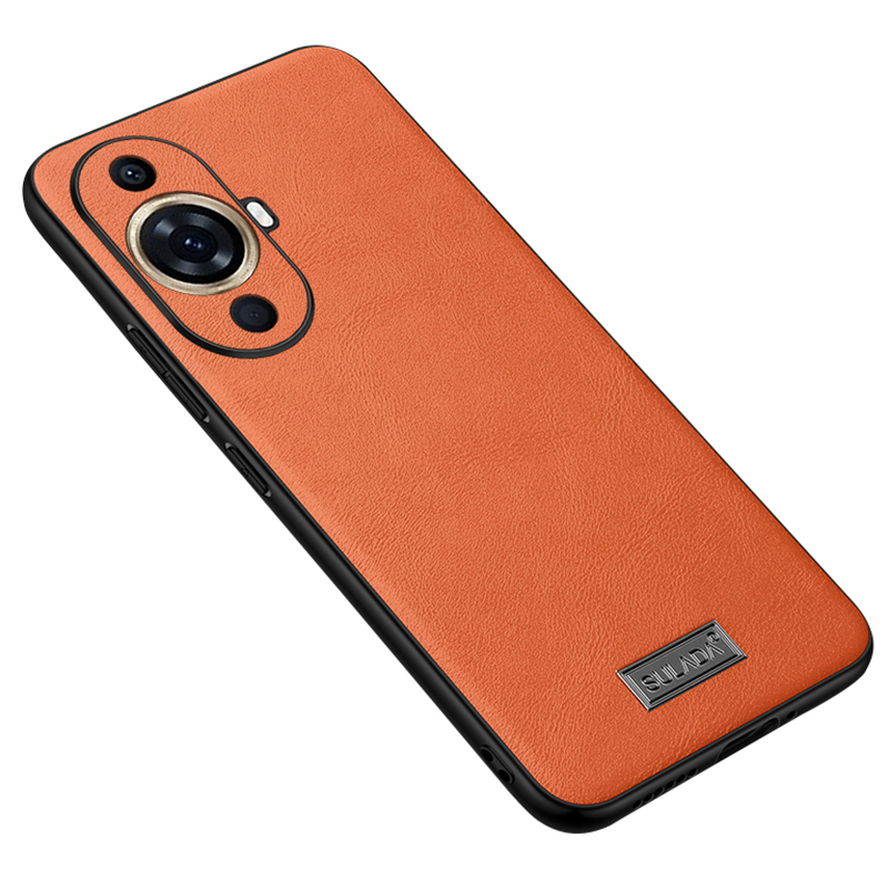 

Sulada Telefonabdeckung Für Huawei Nova 11 PU Lederbeschichtete TPU+PC Drop Resistant Hülle - Orange, Huawei nova 11