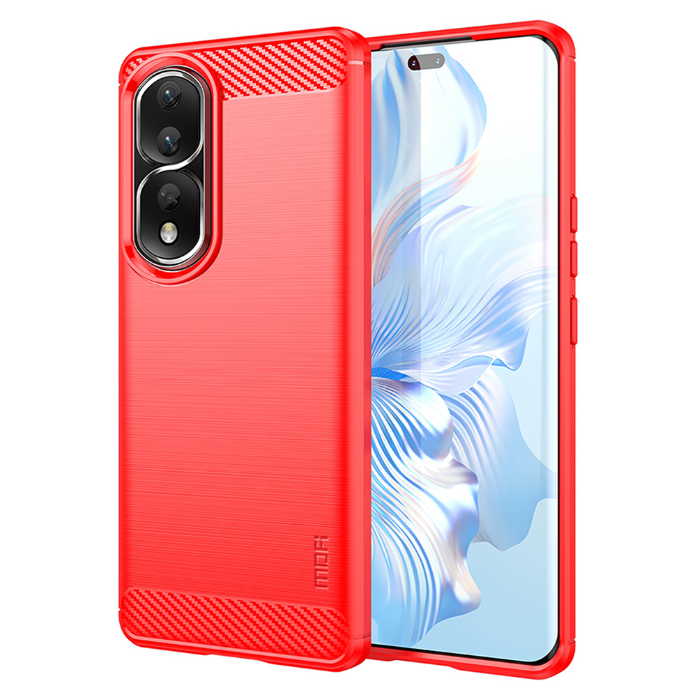 

MOFI JK TPU Serie-1 Für Honor 90 Pro TPU Phone Case Carbon Faser Gebürstete Telefonabdeckung - Rot, Honor 90 Pro