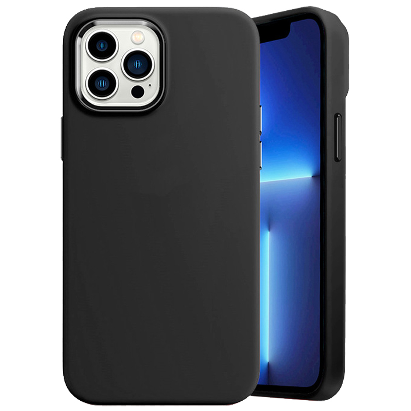 

Für Iphone 14 Pro Max Soft Touch Liquid Silicon Phone Hülle Metalllinsenrahmen Dropschutzabdeckung - Schwarz, iPhone 14 Pro Max