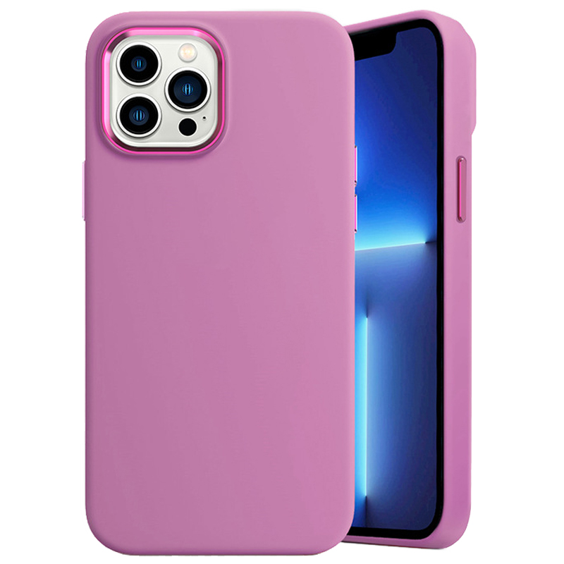 

Für Iphone 14 Pro Max Soft Touch Liquid Silicon Phone Hülle Metalllinsenrahmen Dropschutzabdeckung - Helles Lila, iPhone 14 Pro Max