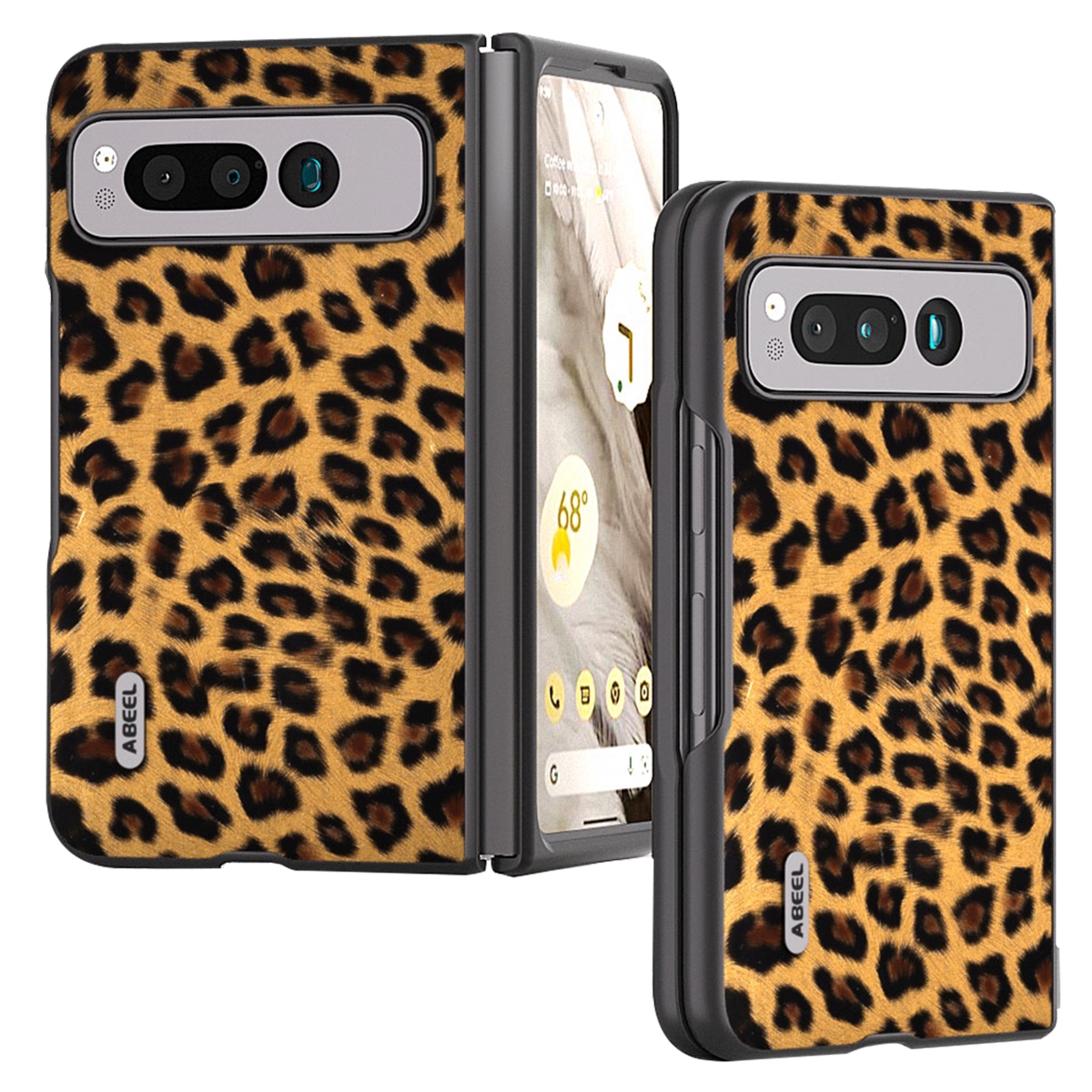 

Abeel Für Google Pixel Fold Anti-Scratch Cover Leopardenmuster PU Leder+pc Telefonhülle - Gold, Google Pixel Fold