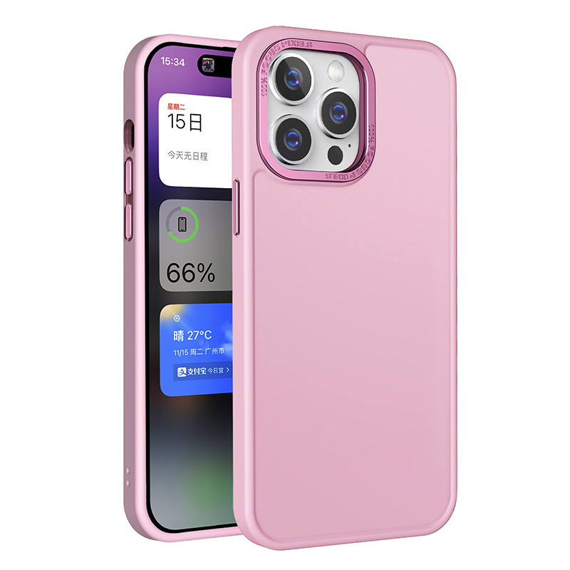 

BulkSourcing Für Iphone 14 Pro Max PC+TPU Protective Case Metal Camera Frame Defender Telefonabdeckung - Rosa, iPhone 14 Pro Max