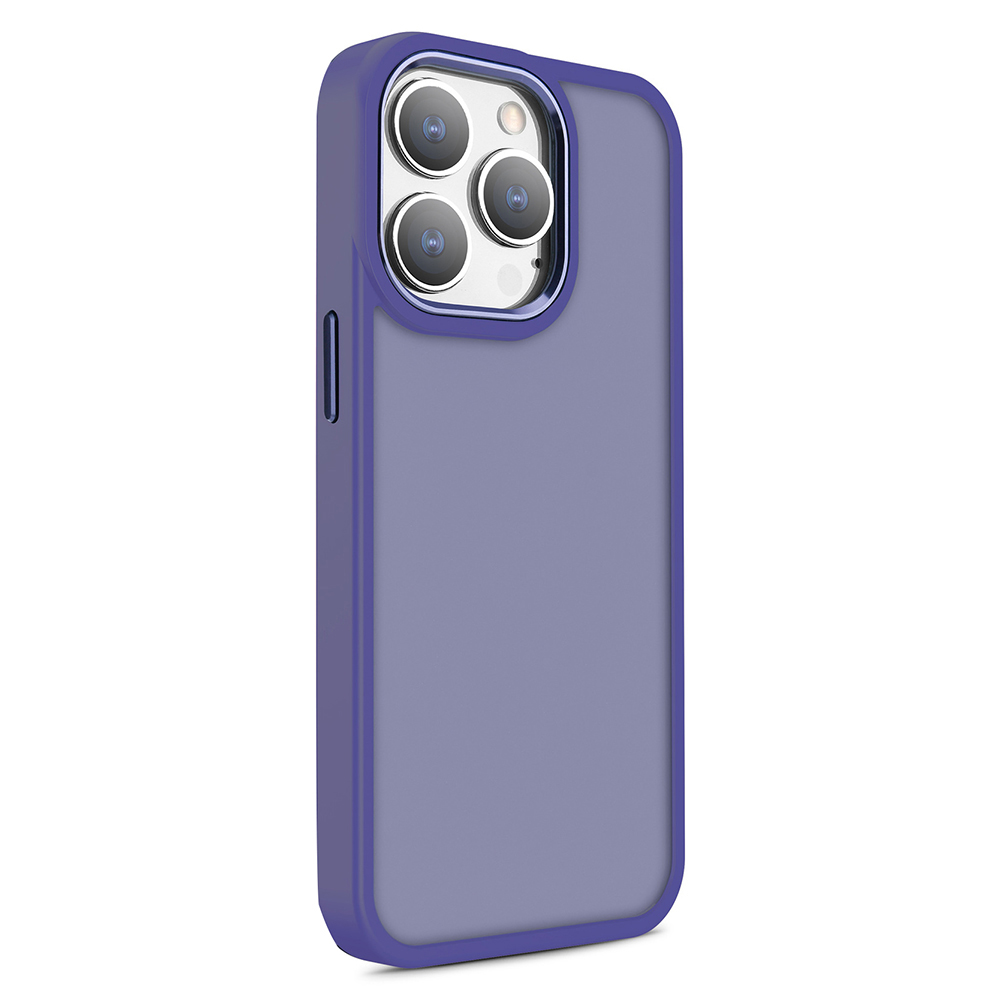 

Für Iphone 12 Pro Max. 6,7 Zoll Metallkamera Rahmen Phone Deckung PC+TPU Skin-touch Anti-drop-hülle - Dunkelviolett, iPhone 12 Pro Max