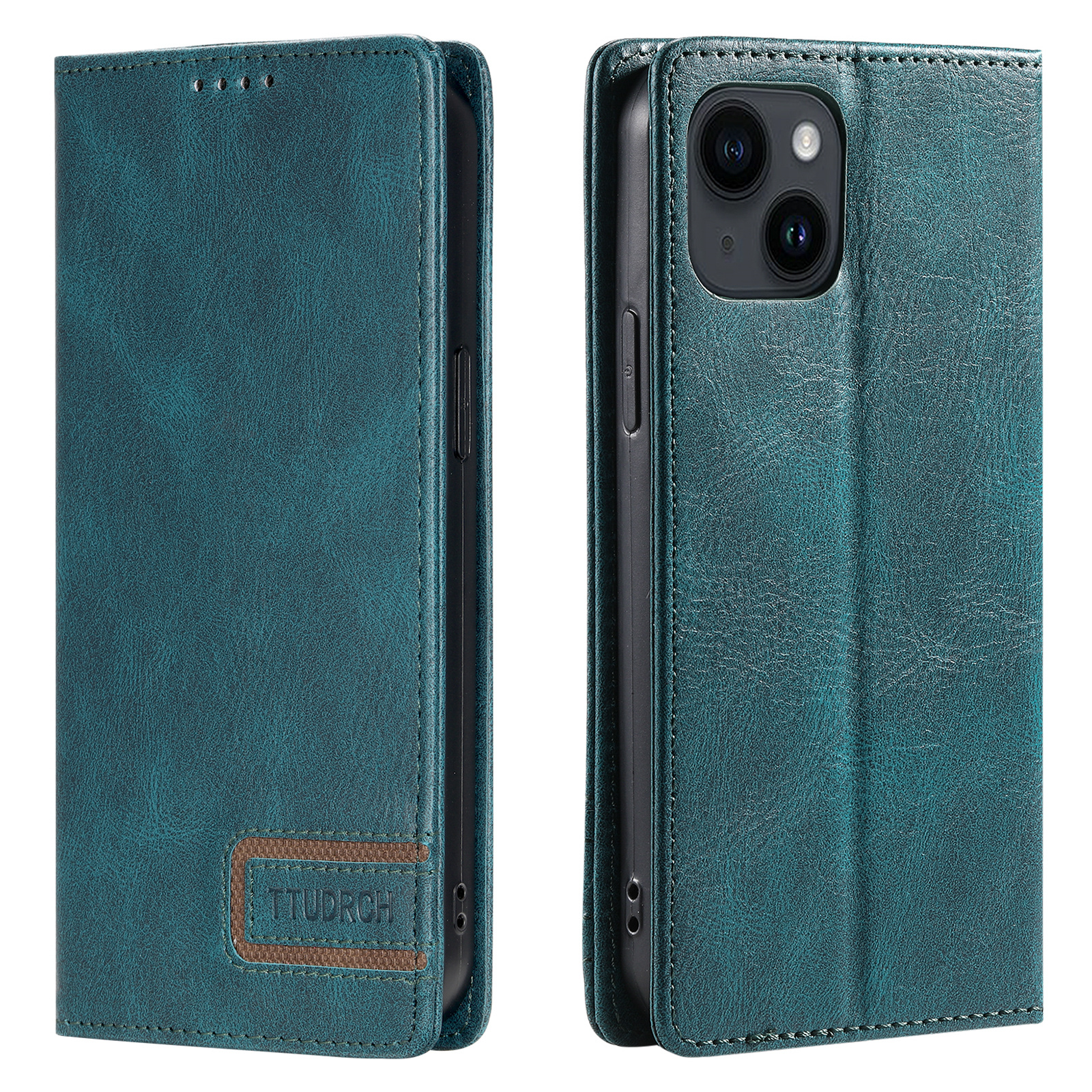 

Ttudrch Style 007 Für Iphone 15 Plus RFID -blockierung Cover Viewing Ständer Brieftasche Telefon Lederhülle - Grün, iPhone 15 Plus