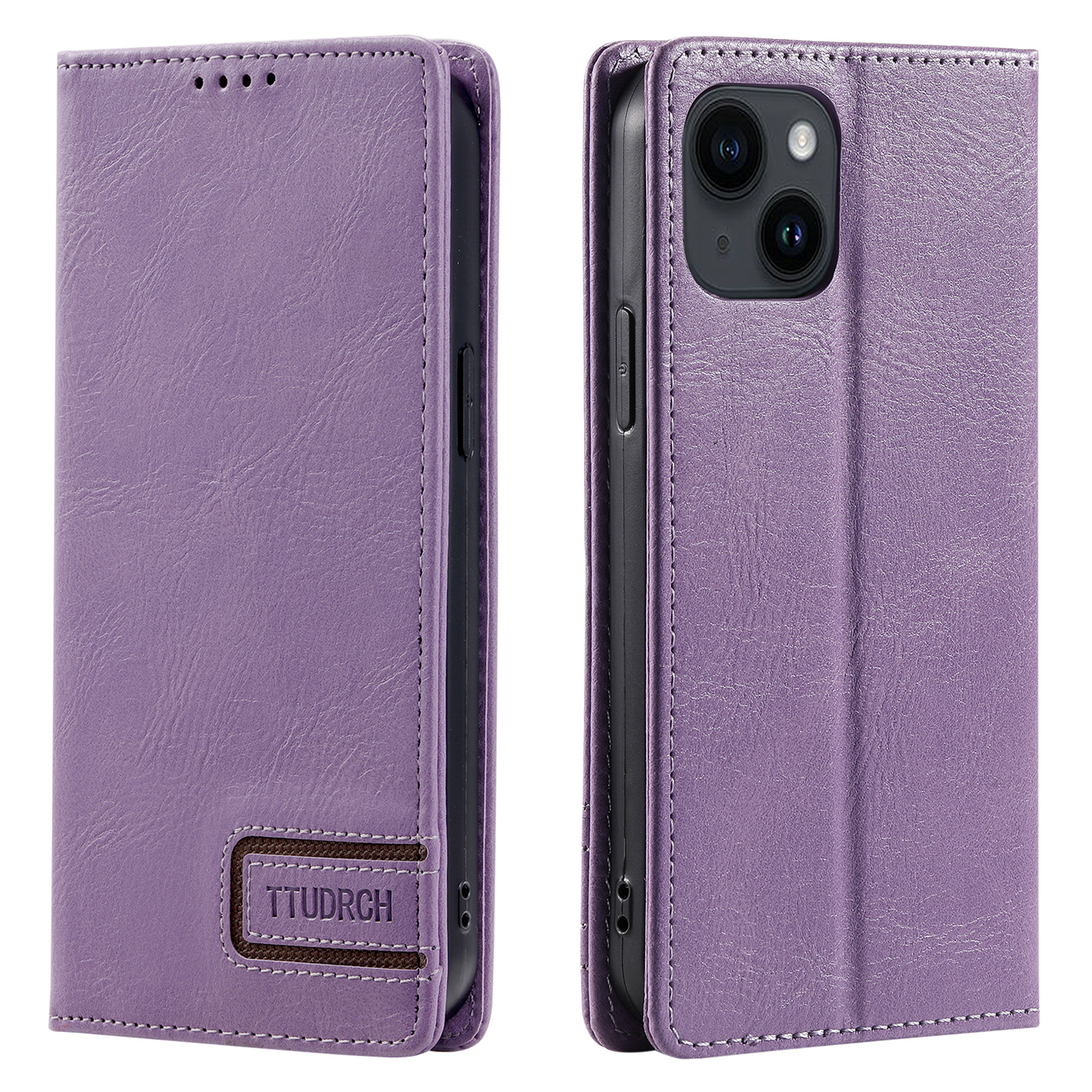

Ttudrch Style 007 Für Iphone 15 RFID -blockierende Telefonlederhülle Mit Stand Wallet - Lila, iPhone 15