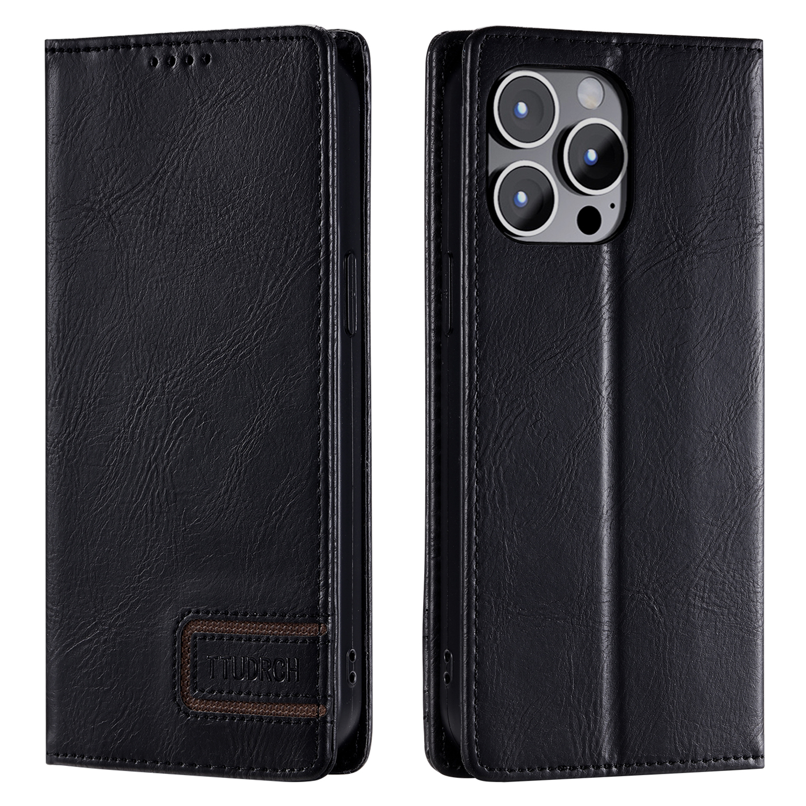 

Ttudrch Style 007 Für Iphone 15 Ultra RFID -blockierungsständer Telefon Hülle Wallet PU Lederabdeckung - Schwarz, iPhone 15 Pro Max