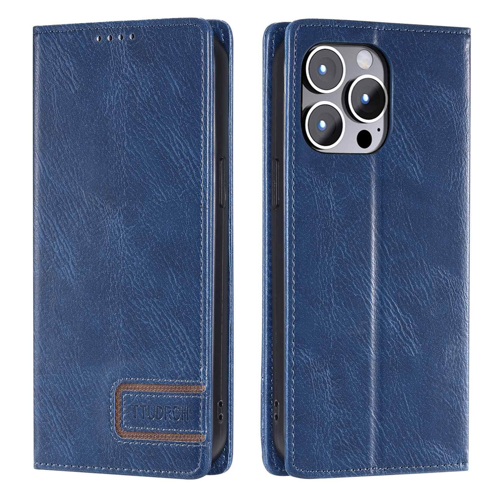

Ttudrch Style 007 Für Iphone 15 Ultra RFID -blockierungsständer Telefon Hülle Wallet PU Lederabdeckung - Blau, iPhone 15 Pro Max