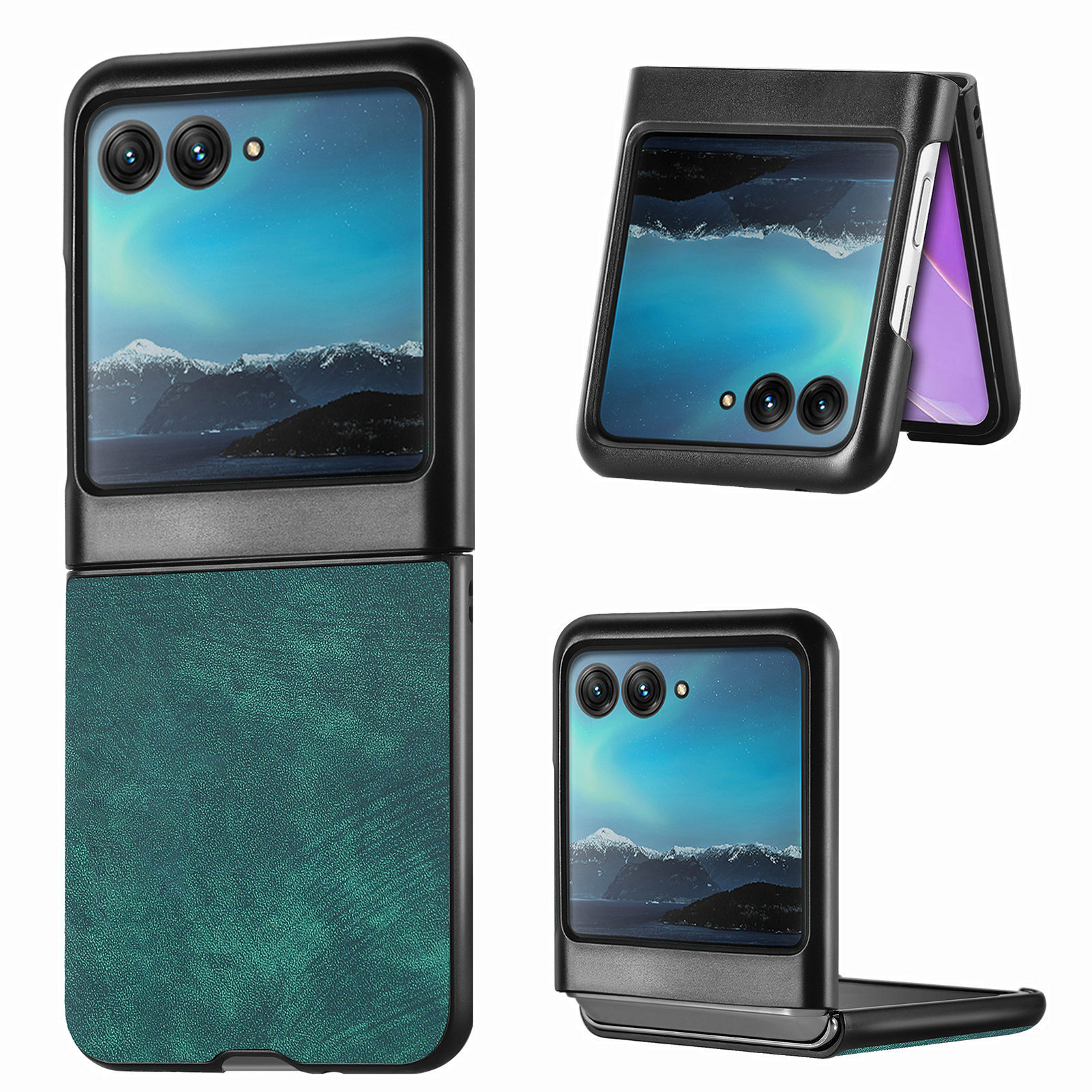

Für Motorola Razr 40 Ultra 5G Skin-touch-telefonhülle Pu-leder-pc-hülle Schleimabdeckung - Grün, Motorola Razr 40 Ultra 5G