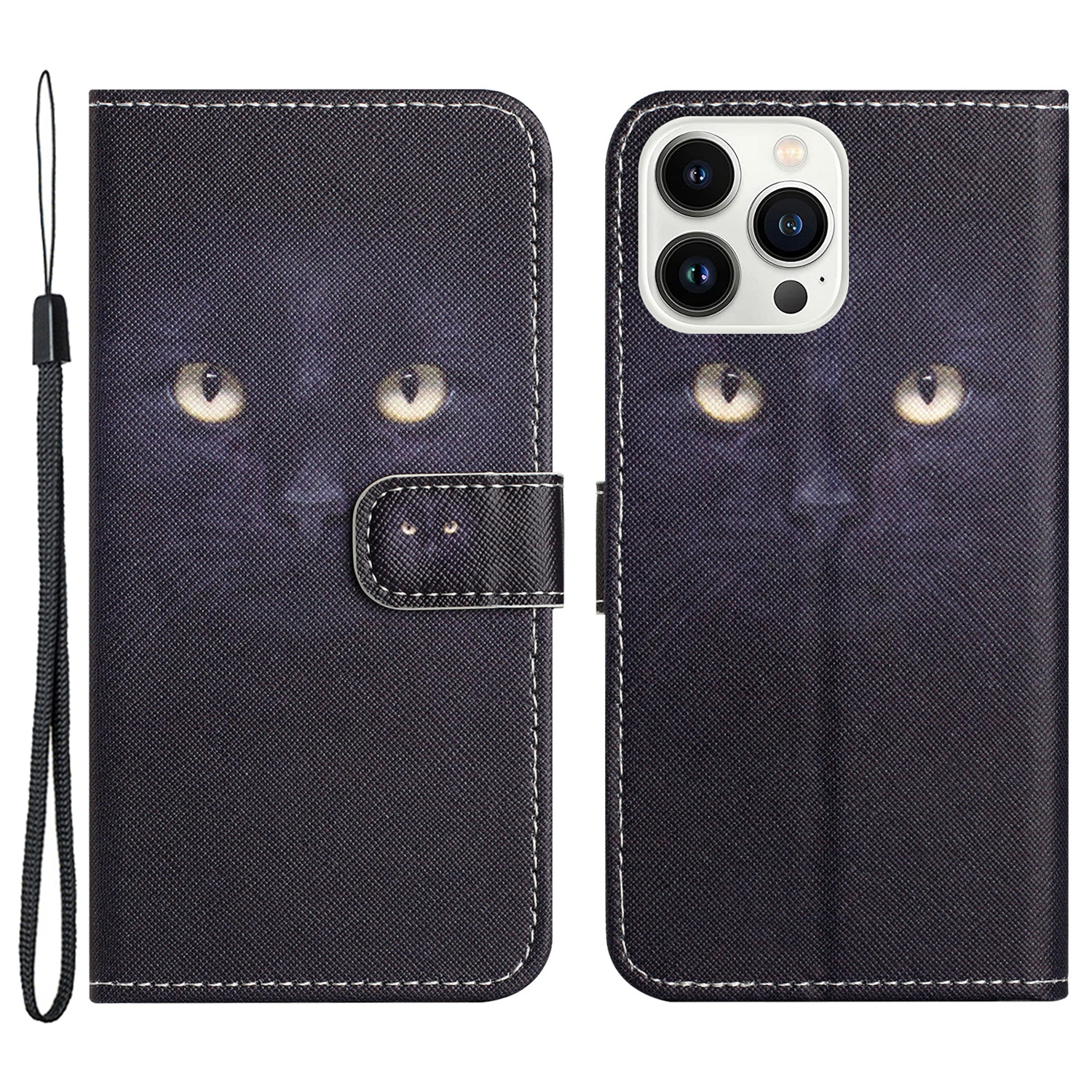 

Für Iphone 15 Pro Max Wallet Hülle PU Leder 3D Muster Druckständer Telefonabdeckung - Katzenauge, iPhone 15 Pro Max