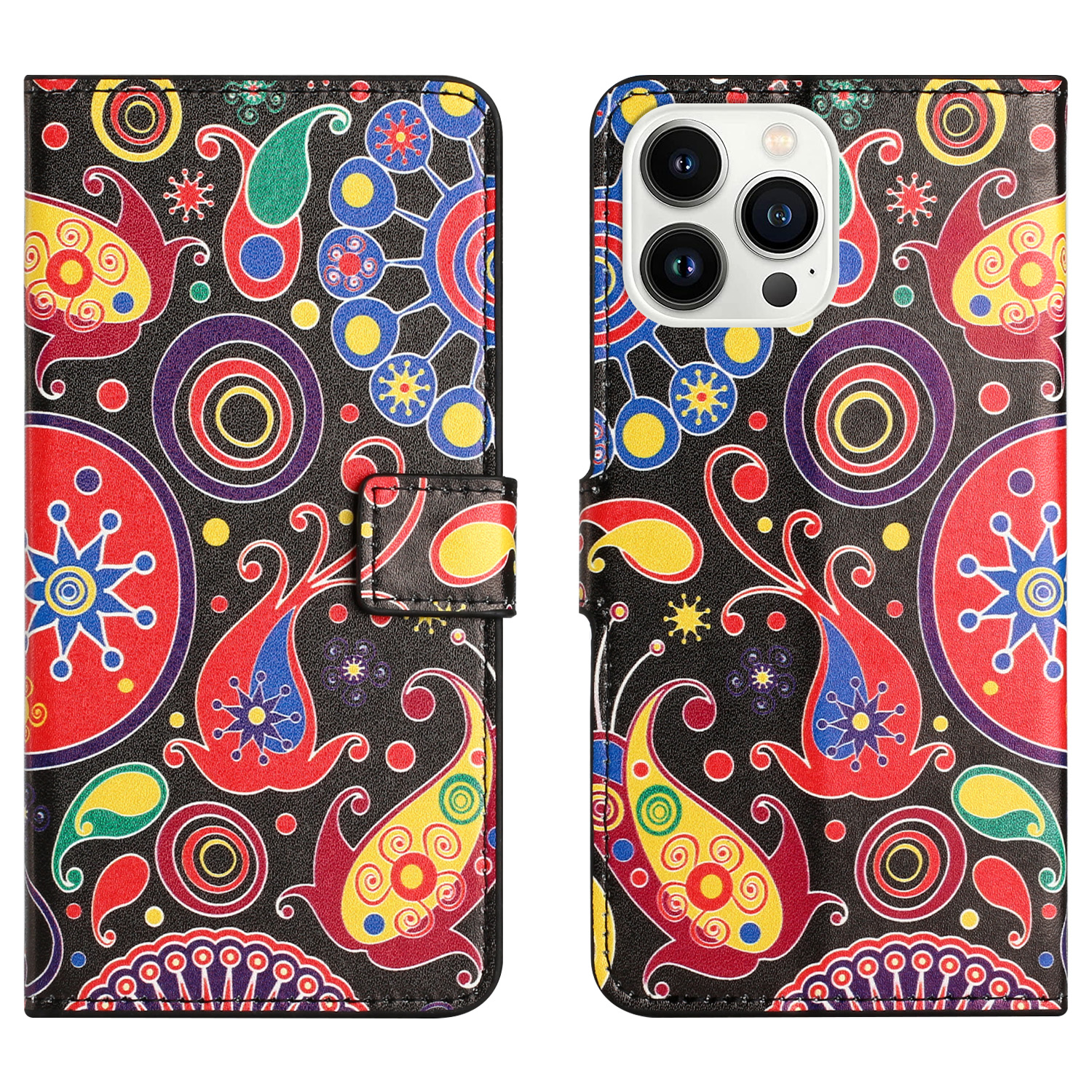 

Für Iphone 15 Pro Max PU Leder Flip Protective Case Muster Druckst. Brieftasche Telefonabdeckung - Qualle, iPhone 15 Pro Max