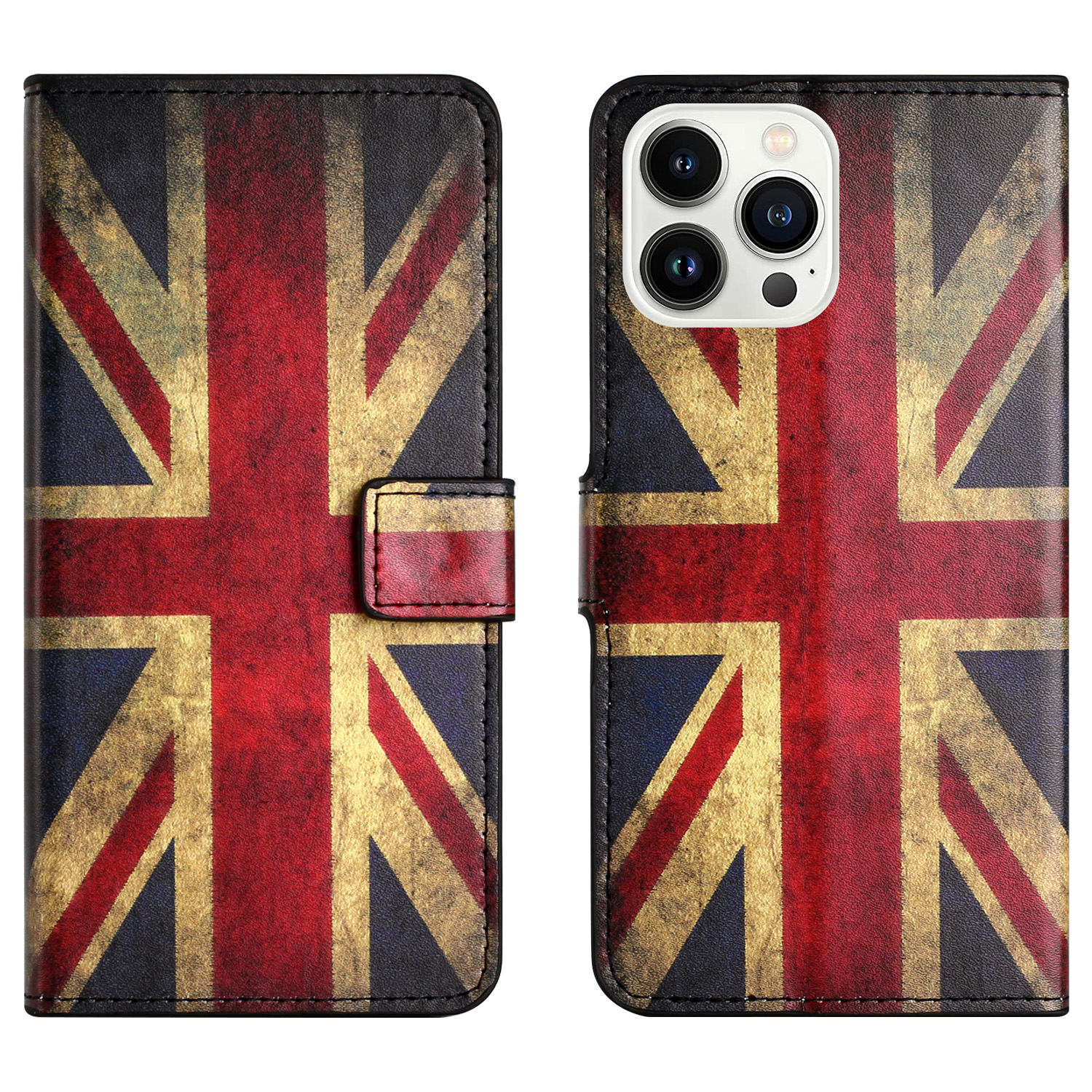 

Für Iphone 15 Pro Max PU Leder Flip Protective Case Muster Druckst. Brieftasche Telefonabdeckung - Union Jack, iPhone 15 Pro Max