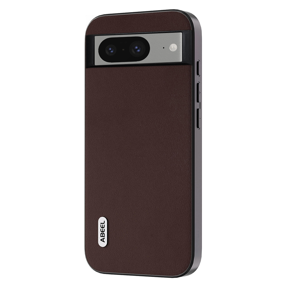

ABEEL Für Google Pixel 8 Nappa Texture Mobile Hülle Echtes Kuhleder+pc+tpu -abdeckung - Kaffee, Google Pixel 8