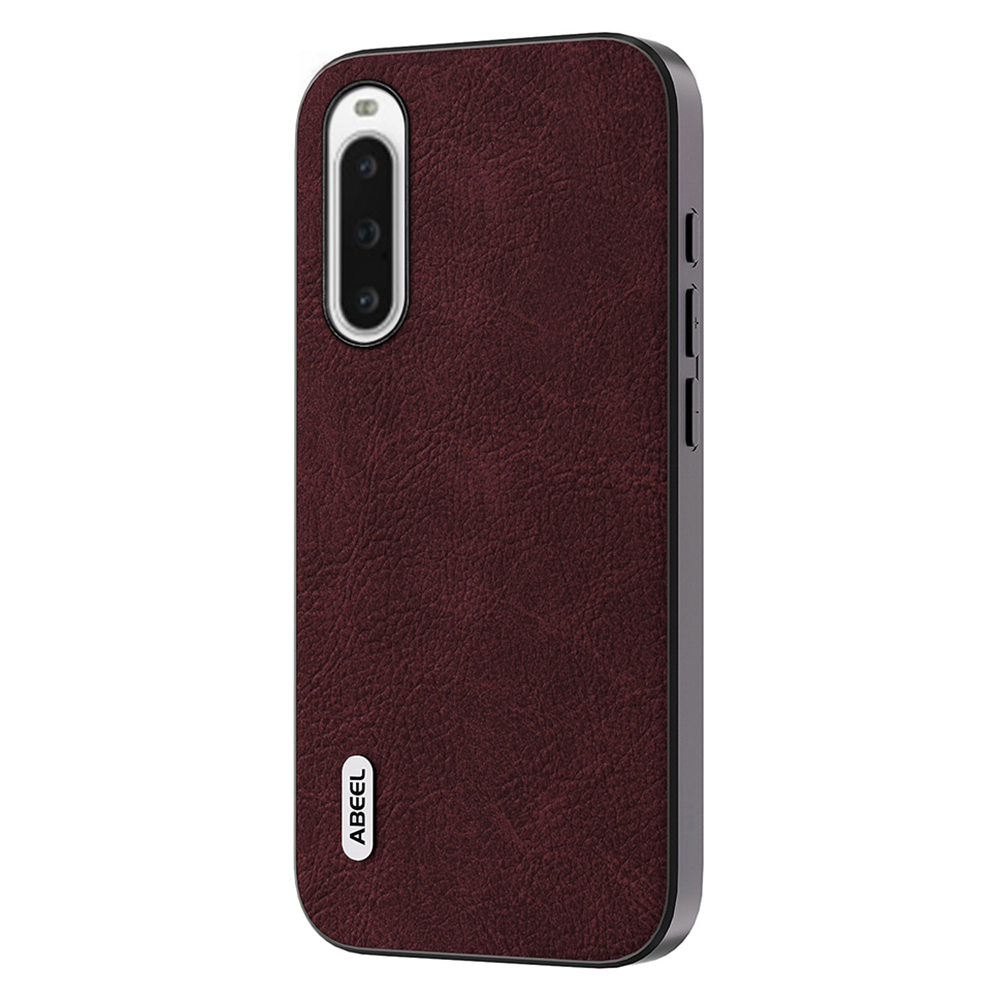 

ABEEL Für Sony Xperia 10 IV 5G Schutzhülle PU -lederbeschichteter PC+TPU Litchi Textur Telefonabdeckung - Purpurrot, Sony Xperia 10 IV 5G