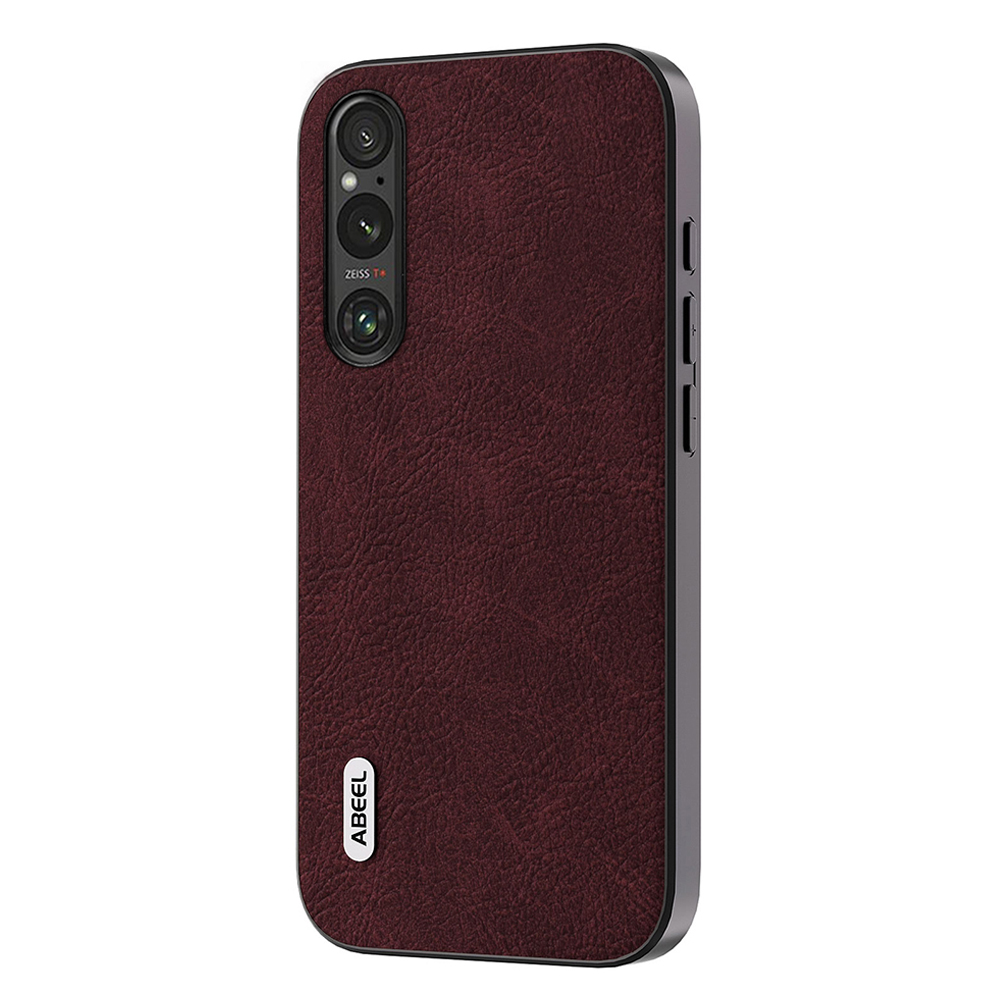 

ABEEL Slim Telefonschaft Für Sony Xperia 1 V Schockfeste Abdeckung Litchi Textur PU Leder+pc+tpu Telefonschale - Purpurrot, Sony Xperia 1 V