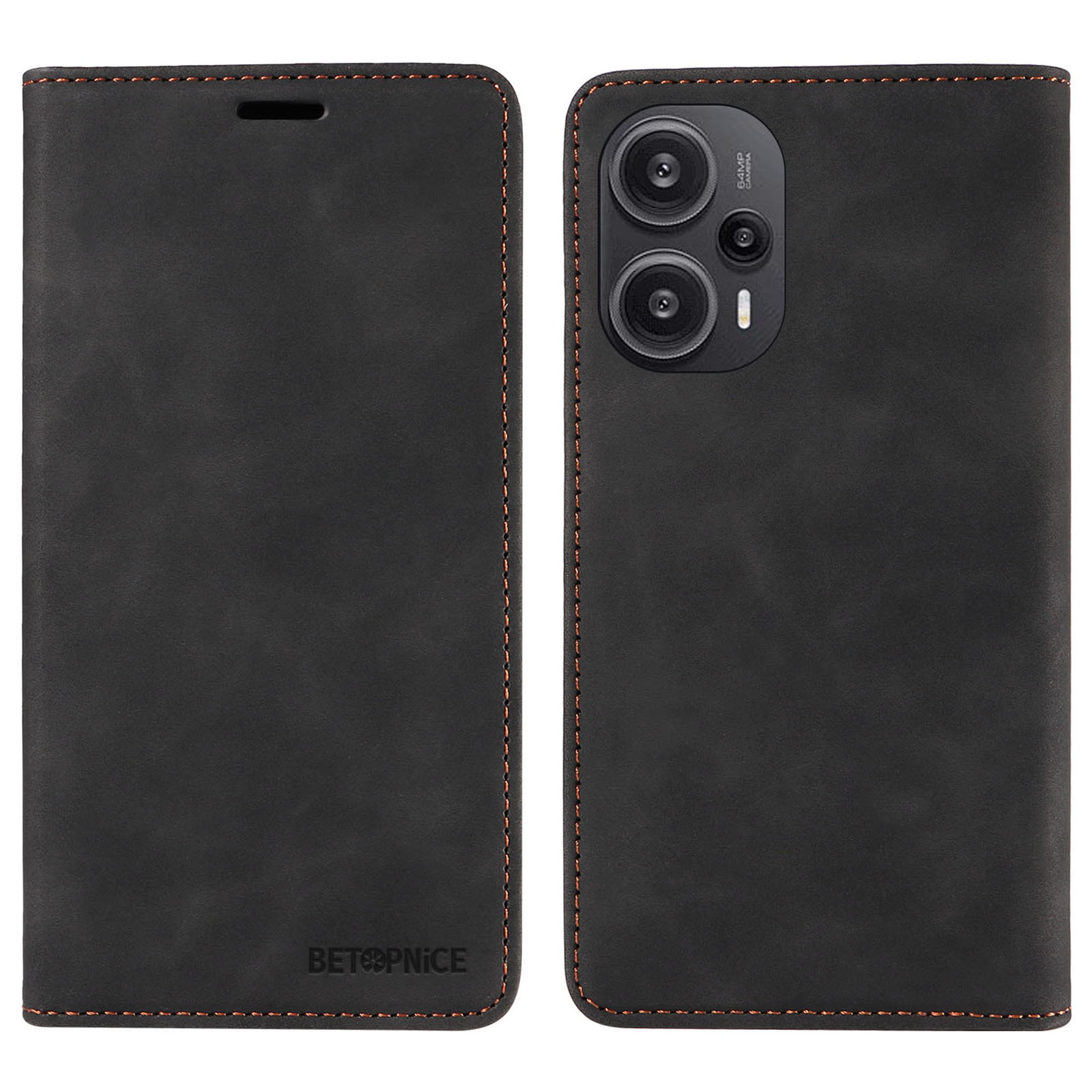 

Betopnice 003 RFID -blockierschale Für Xiaomi Redmi Note 12 Turbo / Poco F5 5G Telefon Brieftasche Hülle Lederständer Abdeckung - Schwarz, Xiaomi Redmi Note 12 Turbo