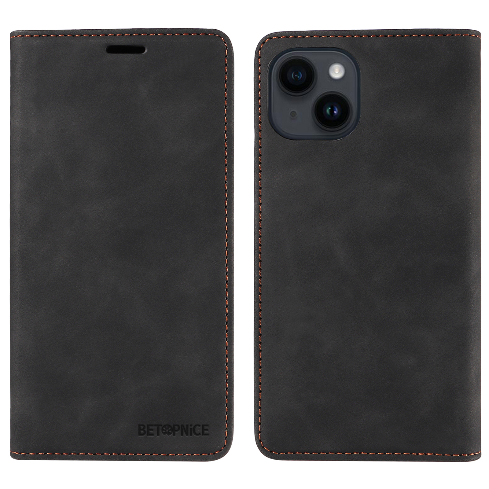 

Betopnice 003 Für Iphone 13 Mini 5,4 -zoll -handyabdeckung RFID Blocking Wallet Leder Stand Hülle - Schwarz, iPhone 13 mini