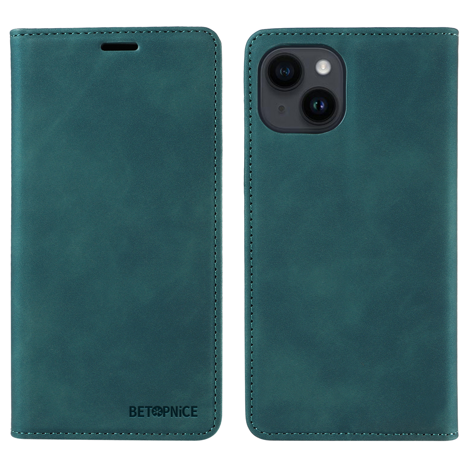 

Betopnice 003 Für Iphone 13 Mini 5,4 -zoll -handyabdeckung RFID Blocking Wallet Leder Stand Hülle - Grün, iPhone 13 mini