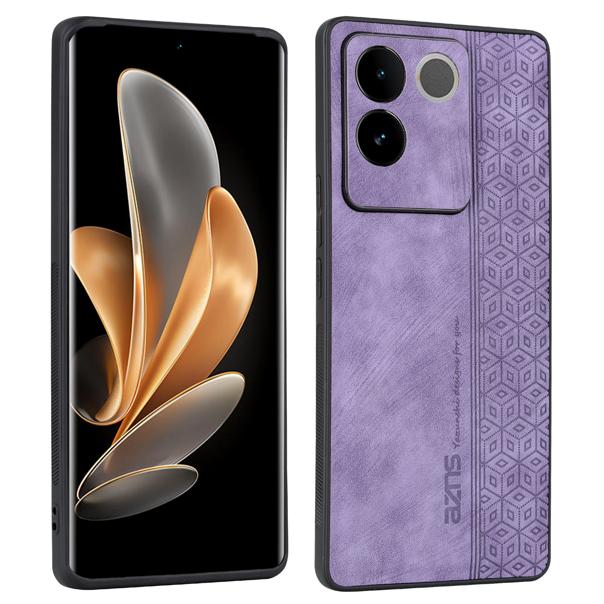 

Azns Für Vivo S17e 5G Geprinktes Pu-leder+tpu-hülle Anti-drop-telefonabdeckung - Lila, vivo S17e 5G