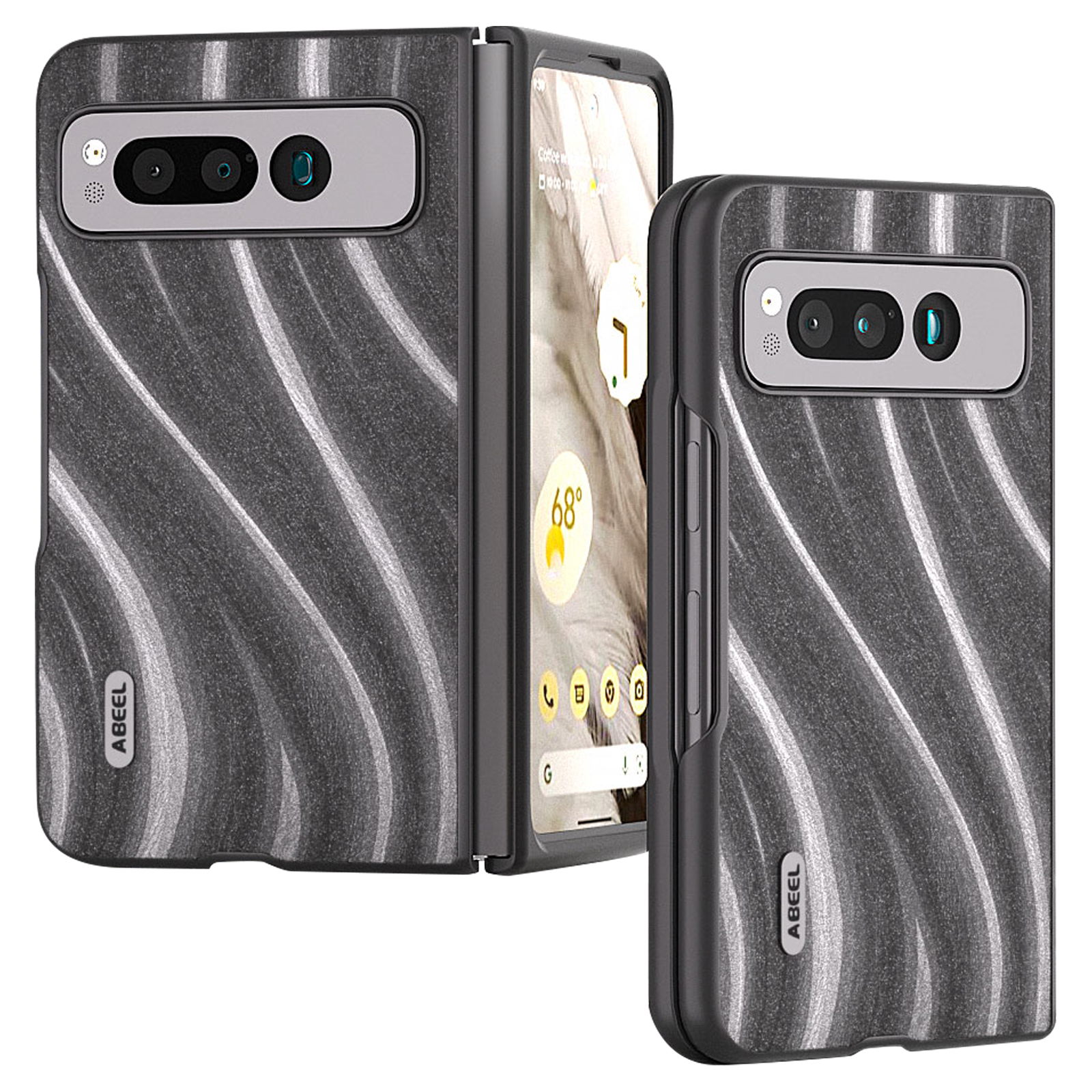 

Abeel Milky Way -serie Für Google Pixel Fold Protective Cover PU Lederbeschichtete PC -telefonhülle - Grau, Google Pixel Fold