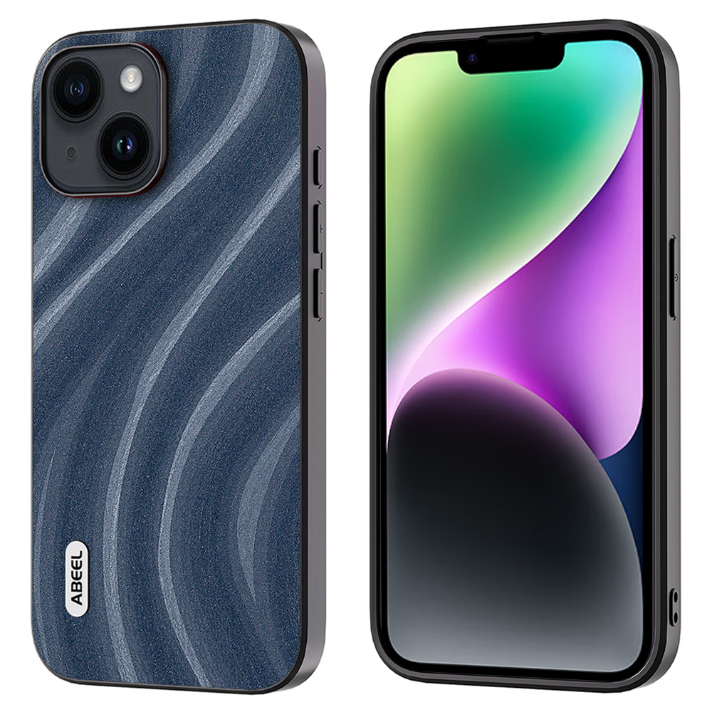 

ABEEL Milky Way -serie Für Iphone 14 Phone Hülle PU Leder Beschichtete PC+TPU -schutzschutzabdeckung - Blau, iPhone 14
