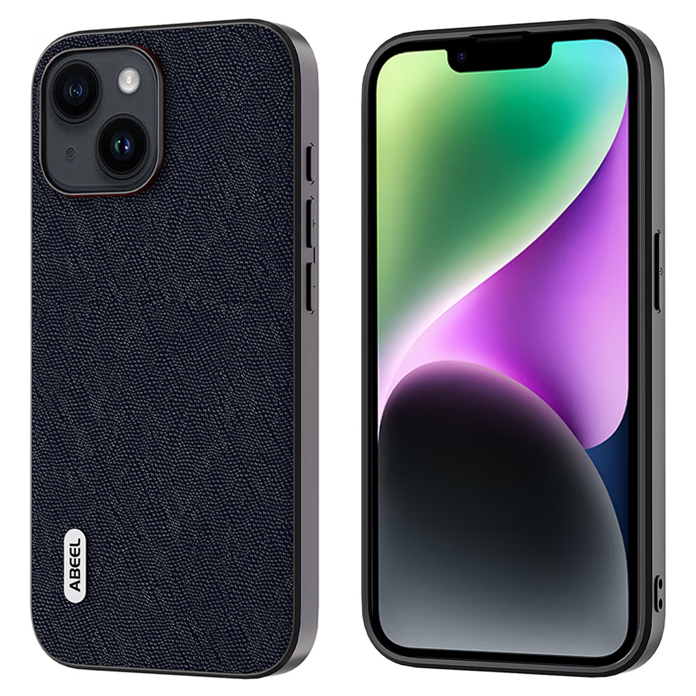 

Abeel Für Iphone 14 Cross Texture Phone Back Hülle Cowhide Leder + TPU + PC Schockdes Abdeckung - Blau, iPhone 14
