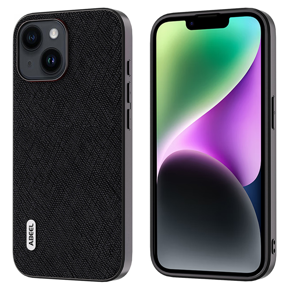 

Abeel Für Iphone 14 Plus Cross Texture Phone Back Case Drop Proof Cowide Leder + TPU + PC -abdeckung - Schwarz, iPhone 14 Plus