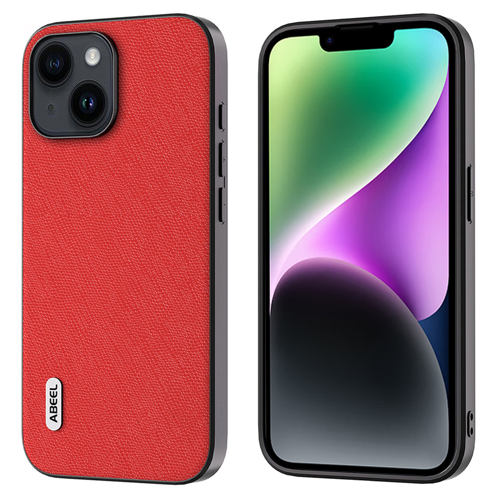 

Abeel Für Iphone 14 Plus Cross Texture Phone Back Case Drop Proof Cowide Leder + TPU + PC -abdeckung - Rot, iPhone 14 Plus