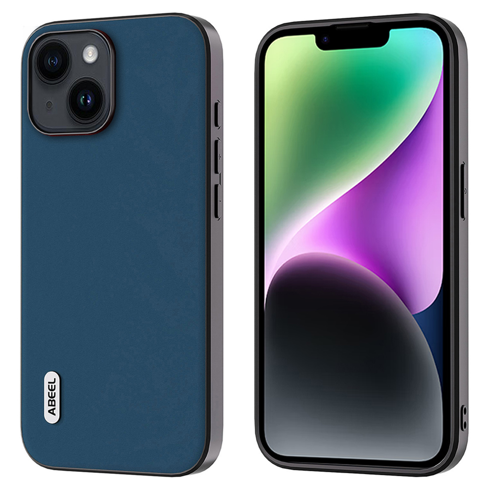 

Abeel Für Iphone 14 Plus Schockdes Telefon Hülle Kuhlattenleder -pc+tpu Silky Feeling Cover - Blau, iPhone 14 Plus
