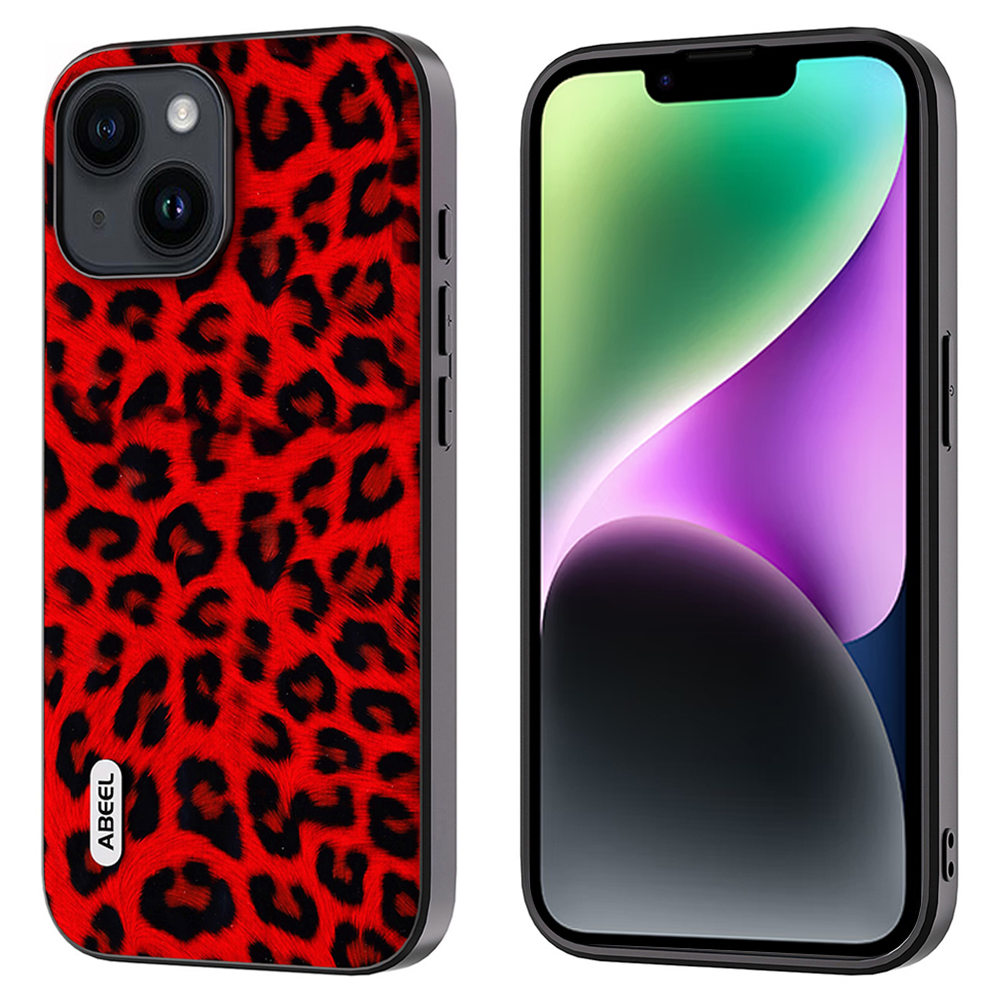 

Abeel Für Iphone 14 Plus Telefonschutz PU Leder Beschichtetes TPU + PC Shell Leopard Textur Hülle - Rot, iPhone 14 Plus