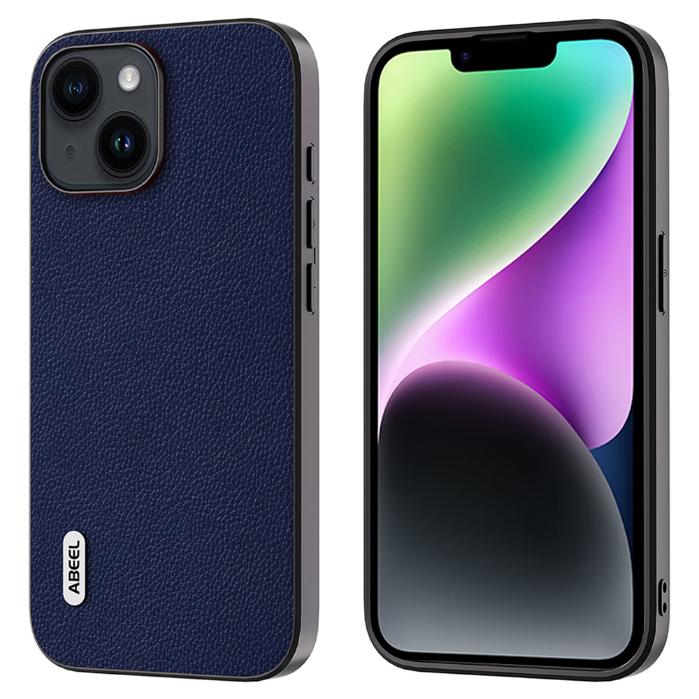 

Abeel Für Iphone 14 Plus Litchi Textur Rückdeckabdeckung Cowhide Leder + PC + TPU -shell -telefonhülle - Blau, iPhone 14 Plus