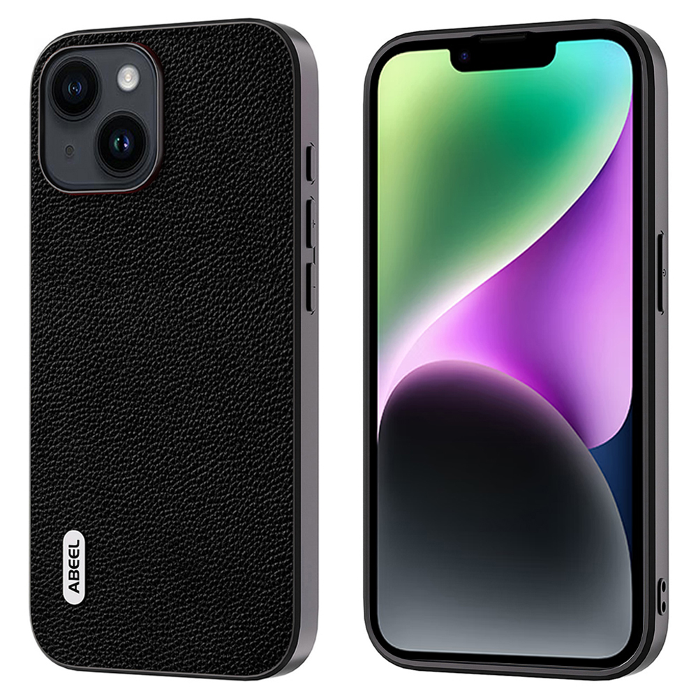 

Abeel Für Iphone 14 Plus Litchi Textur Rückdeckabdeckung Cowhide Leder + PC + TPU -shell -telefonhülle - Schwarz, iPhone 14 Plus