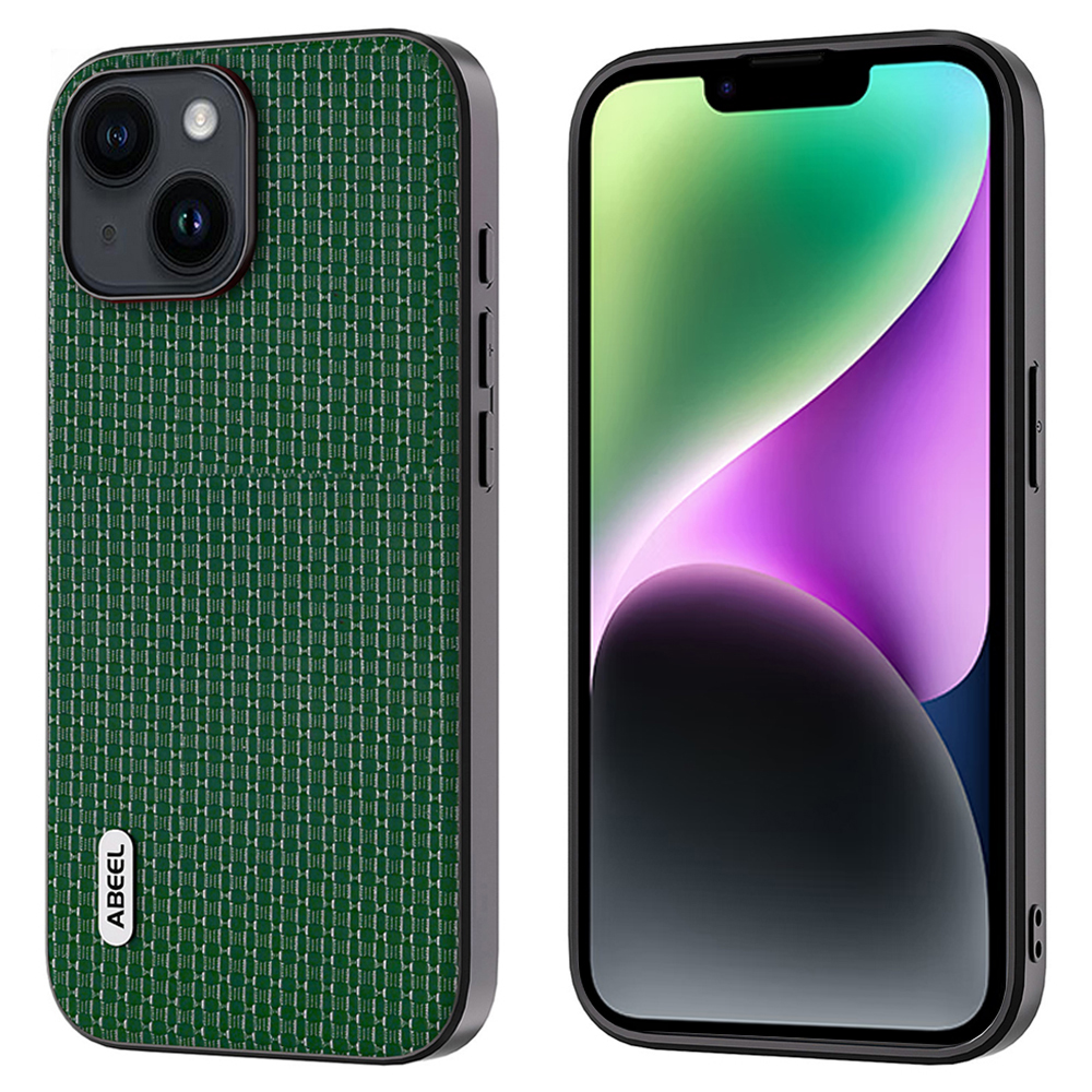

Abeel Für Iphone 14 Plus Schutzhülle Kuhlattenleder Mit Leder Mit Luxuriöser Strukturiertem Cover Mit Leder -leder -leder -leder Mit Iphone 14 Plus. - Grün, iPhone 14 Plus