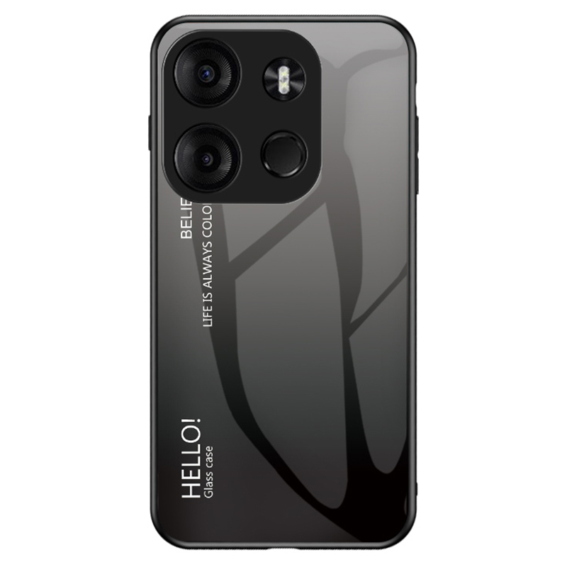 

Für Tecno Spark Go 2023 4G Gradient Back Case Pc+tpu+temperierte Glas Telefonabdeckung - Gradienten Schwarz Grau, Tecno Spark Go 2023 4G