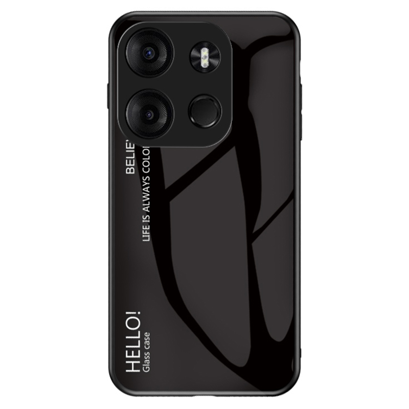 

Für Tecno Spark Go 2023 4G Gradient Back Case Pc+tpu+temperierte Glas Telefonabdeckung - Schwarz, Tecno Spark Go 2023 4G