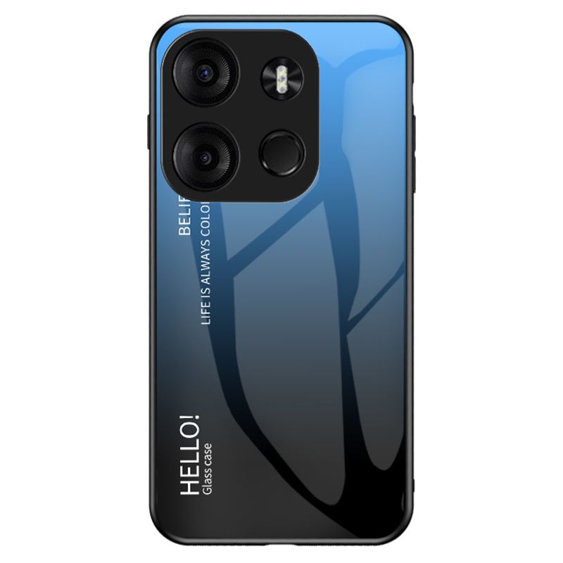 

Für Tecno Spark Go 2023 4G Gradient Back Case Pc+tpu+temperierte Glas Telefonabdeckung - Gradientenblau Schwarz, Tecno Spark Go 2023 4G