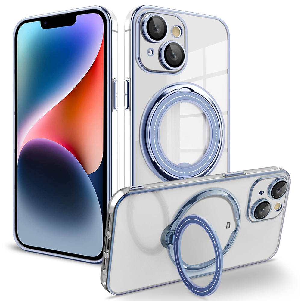 

Telefonhülle Für Iphone 14 Plus, PC+TPU -rotationskickständer Cover Kompatibel Mit Magsafe - Blau, iPhone 14 Plus