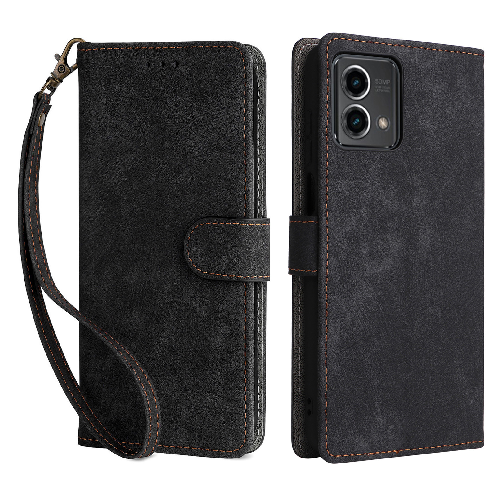 

Für Motorola Moto G Stylus (2023) Drop-proof-telefonabdeckung Rfid-blockierungsbrieftasche Ledertasche - Schwarz, Motorola Moto G Stylus (2023)