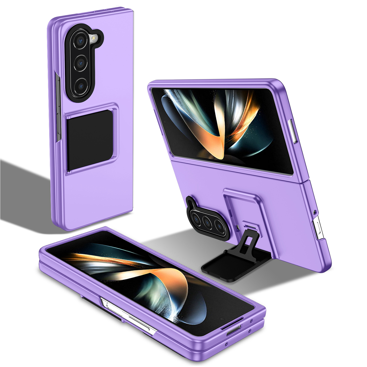 

Für Samsung Galaxy Z Fold5 5G Kickstand Phone Case Drop-proof-hard-pc-abdeckung - Lila, Galaxy Z Fold5 5G