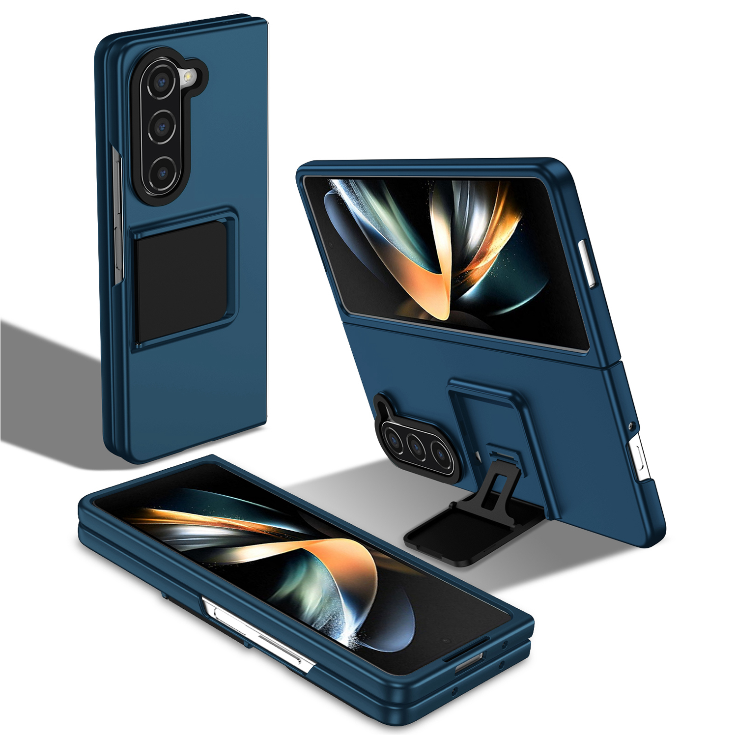 

Für Samsung Galaxy Z Fold5 5G Kickstand Phone Case Drop-proof-hard-pc-abdeckung - Blau, Galaxy Z Fold5 5G