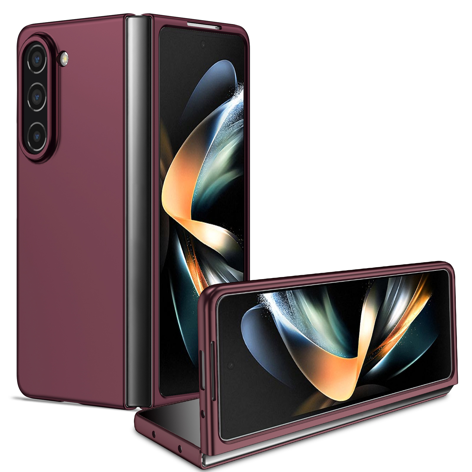 

Für Samsung Galaxy Z Fold5 5G Hard PC Anti-drogenabdeckungsabdeckung Telefonschutzhülle - Weinrot, Galaxy Z Fold5 5G