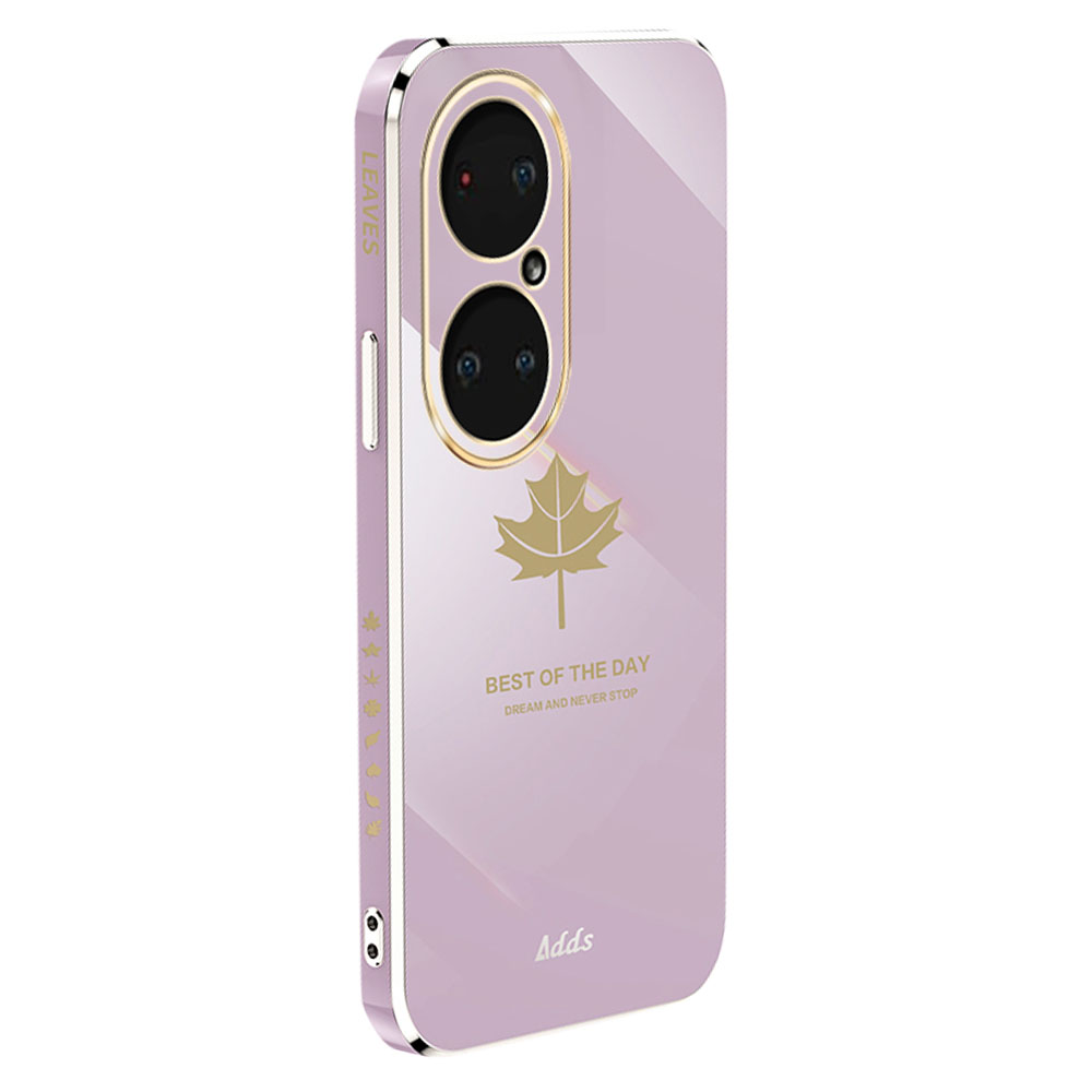 

Read Rode Phone -hülle Für Huawei P50 Pro 4G Elektropliertes Maple -blatt -tpu -abdeckung - Lila, Huawei P50 Pro 4G