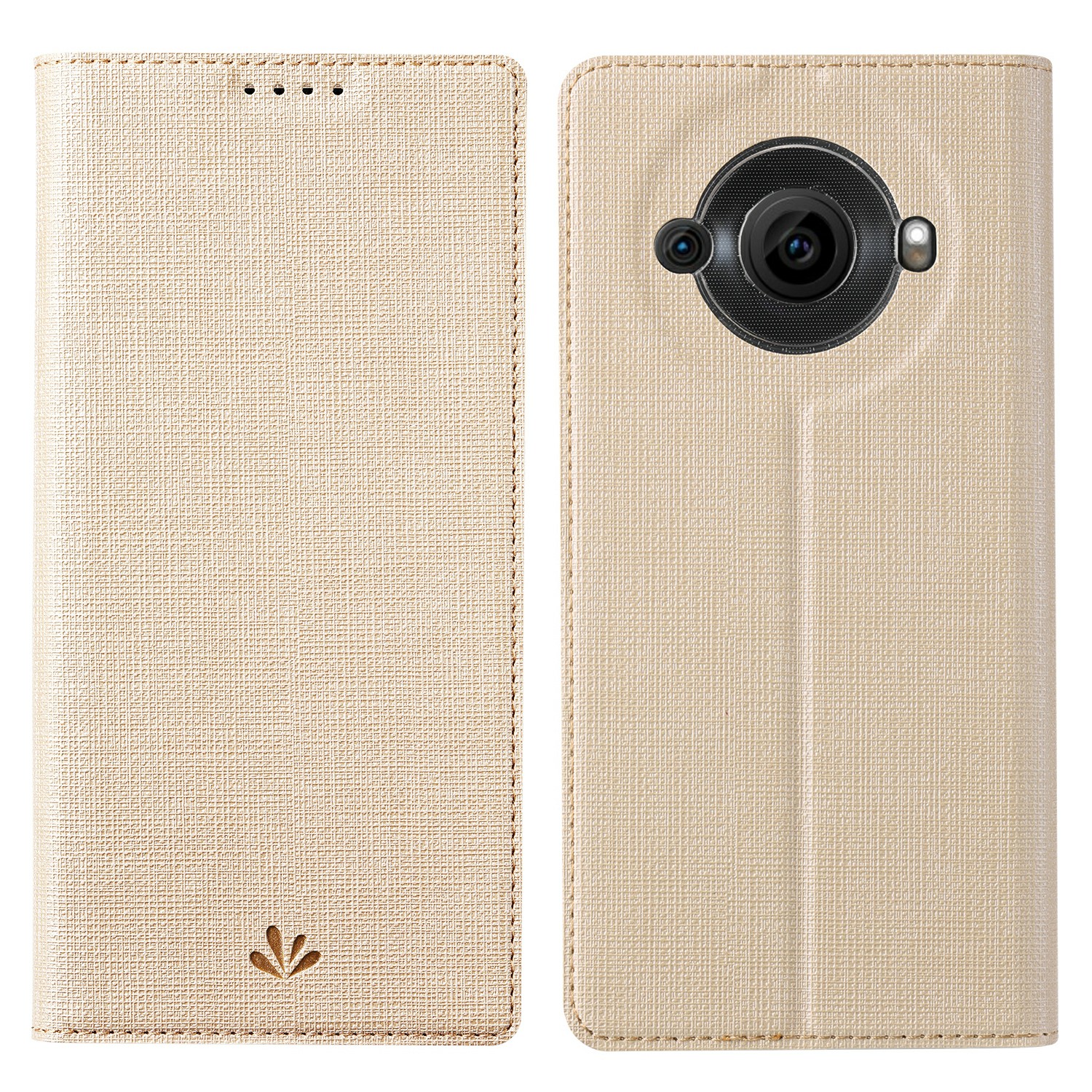 

VILI DMX -serie PU Leder Flip Cover Für Scharfe Aquos R8 Pro Protective Phone Cart Card Slots Stand Telefonabdeckung - Khaki, Sharp Aquos R8 Pro