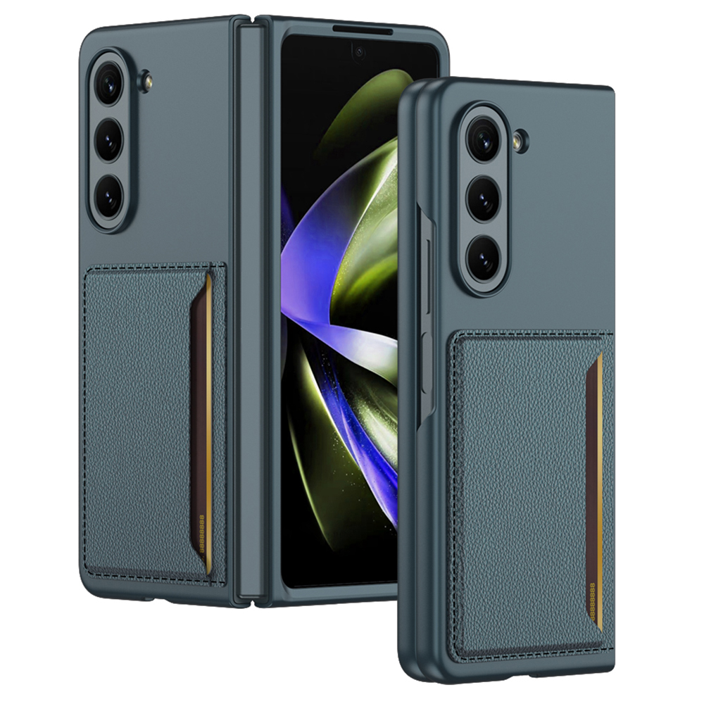 

GKK Für Samsung Galaxy Z Fold5 5G Hard PC Phone Case Cardhalter Ultra-dünner Abdeckung - Dunkelgrün, Galaxy Z Fold5 5G