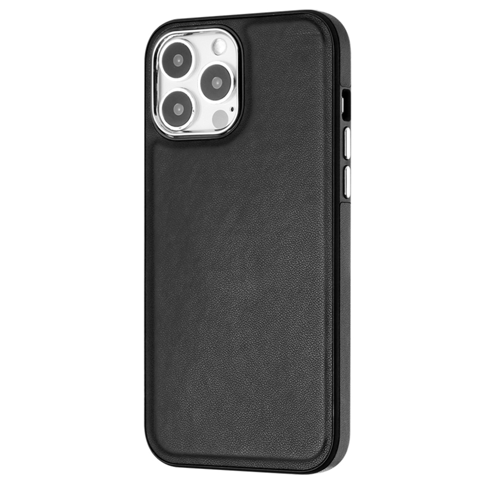 

YB Lederbeschichtungsreihe-6 Für Iphone 15 Pro Max Leder Beschichtetes Tpu-mobiltelefon Hülle Back Cover - Schwarz, iPhone 15 Pro Max