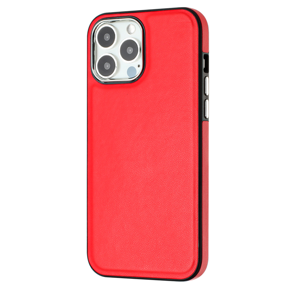 

YB Lederbeschichtungsreihe-6 Für Iphone 15 Pro Max Leder Beschichtetes Tpu-mobiltelefon Hülle Back Cover - Rot, iPhone 15 Pro Max